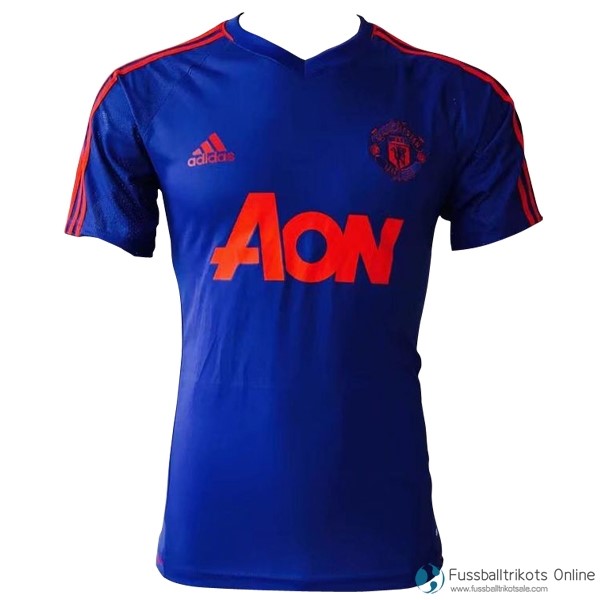 Manchester United Training Shirts 2017-18 Blau Fussballtrikots Günstig